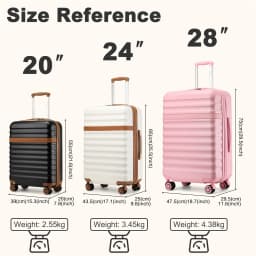 KONO ABS + PC hard case with 4 wheels, TSA lock trolley hand luggage/suitcase (55/65/75cm)
