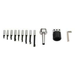 Drill Head Set MK2 M10 Diameter 50 mm Drill Head Set W|9 Pieces Boring Rods W|Storage Box F1-12 50 mm for Milling Machine Drills