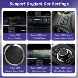 12.3" Ultra Thin Screen For BMW 5 Series E60 E61 3 Series E90 E91 E92 E93 CCC/CIC Wireless Carplay Car Multimedia Monitor Radio