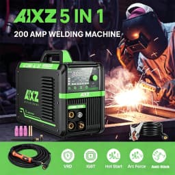 AIXZ AIT200P AC/DC TIG Welding Machine 200 Amps 5 in 1 Multi-process Aluminum Welder MMA ARC Pulse HF TIG 2T/4T Spot Welding Hot Start Arc Force Anti-Stick VRD IGBT Technology