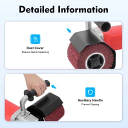 6-Speed Electric Brushing Machine 1580 W Handheld Electric Wire Drawing Machine 100-3000 rpm Roll Sander Brush Sander
