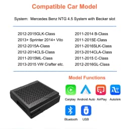 Bonroad Wireless CarPlay For Mercedes Benz A B C E Class W246 W176 GLK W204 X204 ML NTG4.5 Becker Module Android Car AirPlay