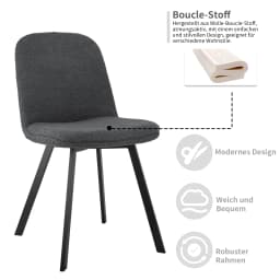 Set of 2 Cord Fabric Office Chair with Armrests-Ergonomic, Heavy-duty, Abrasion-resistant (39-85cm), Dark Grey
