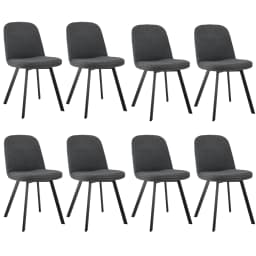 Set of 2 Cord Fabric Office Chair with Armrests-Ergonomic, Heavy-duty, Abrasion-resistant (39-85cm), Dark Grey