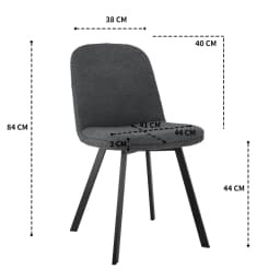 Set of 2 Cord Fabric Office Chair with Armrests-Ergonomic, Heavy-duty, Abrasion-resistant (39-85cm), Dark Grey