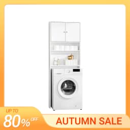 SoBuy BZR165-W Washing Machine wardrobe with wardrobe & Shelves bathroom storage s wardrobe Freestanding Toilet Space Savers
