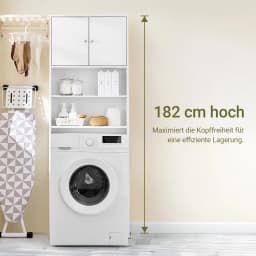 SoBuy BZR165-W Washing Machine wardrobe with wardrobe & Shelves bathroom storage s wardrobe Freestanding Toilet Space Savers