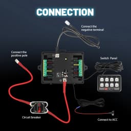 CO LIGHT 6 Gang Switch Panel Wireless 12V 24V 600W-1200W Circuit Control Relay System Box With Remote Control Slim Touch Control
