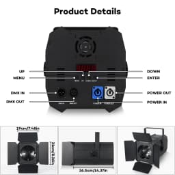 U'King 2PCS 200W LED COB Par Light With Barn Doors Linear Zoom Stage Light DMX Focusing Face Light for DJ Disco Concert Party