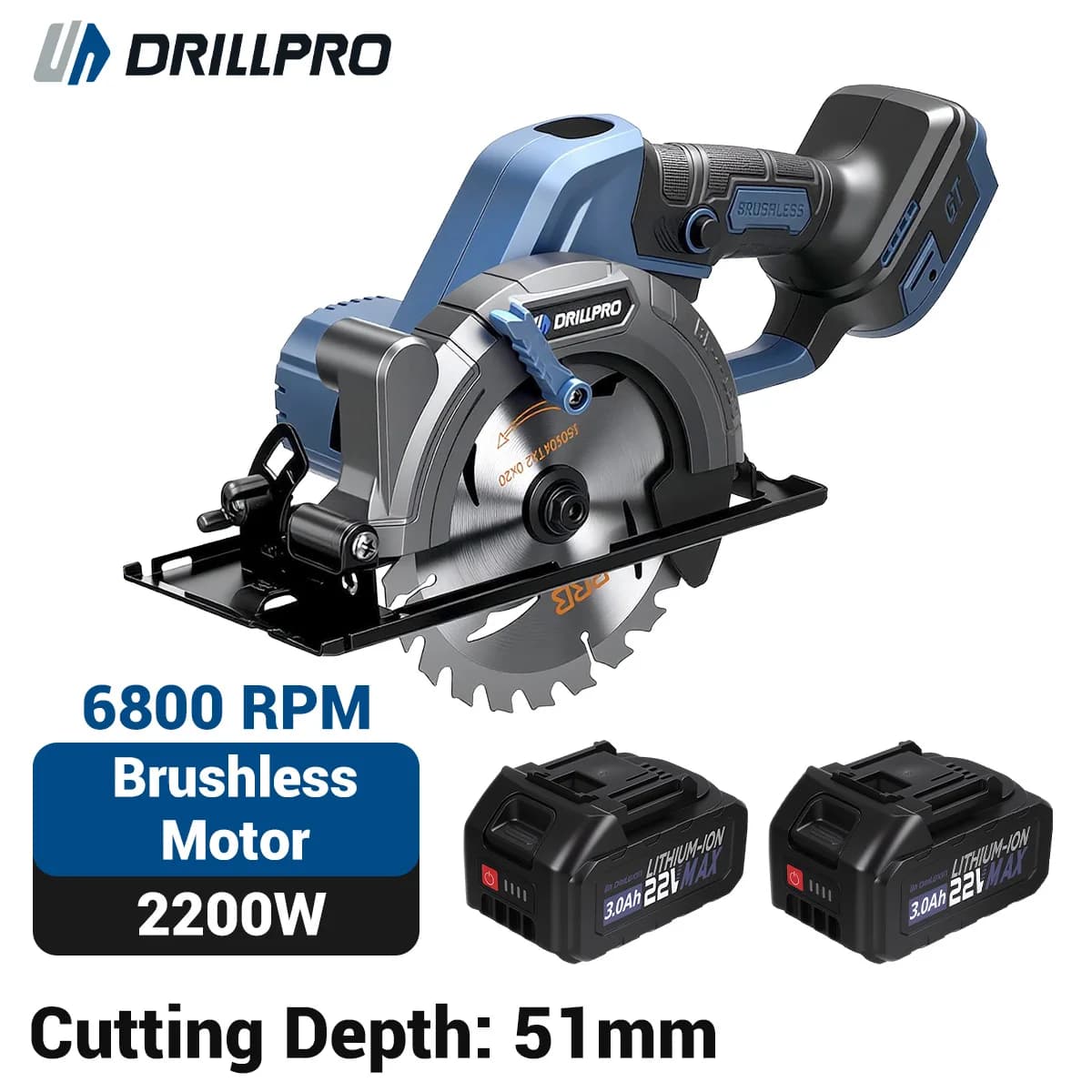 Handheld Brushless Circular Saw 150mm Multifunctional Cutting Tool Cordless Electric Saw Battery Digital Display for Makita 21V