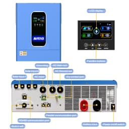 ANENJI 11KW Solar Inverters Hybrid 48V 220V MPPT 160A Inverter Wifi Parallel 6 Max inversor solar híbrido for PV Solar Panel