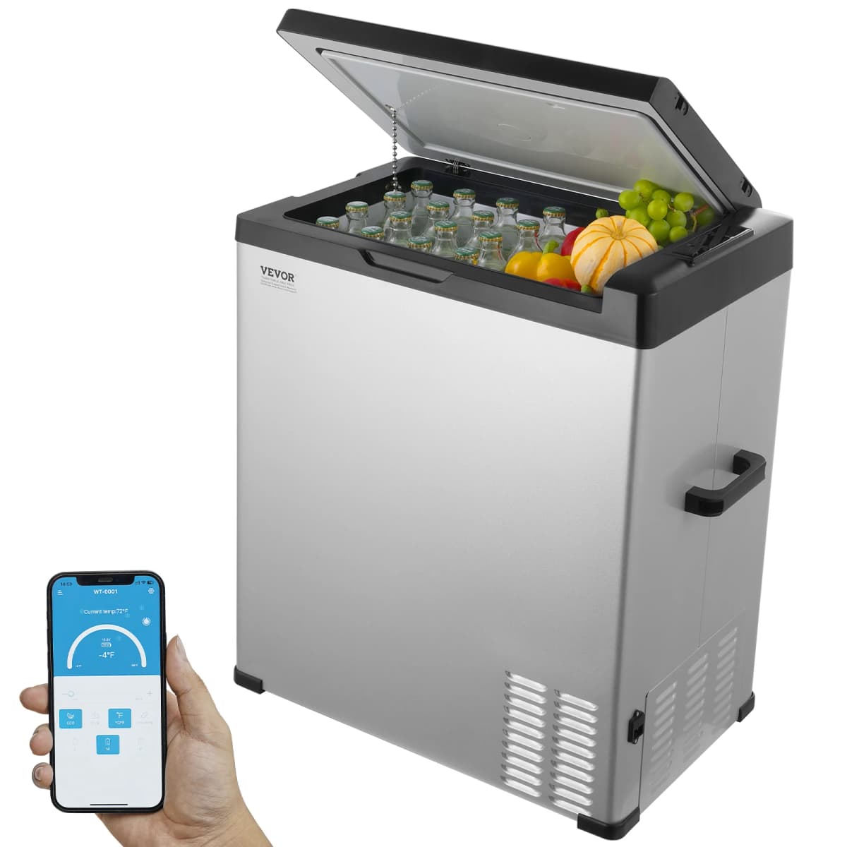 SucceBuy 70L Car Refrigerator Fridge Single Zone Portable Freezer -4℉-68℉ Adjustable Range Compressor Cooler for Camping RV