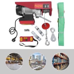 550W 250kg Electric Hoist Lifting Crane Cable Hoist Winch Lifting Capacity Wireless Remote Control for Home & Industrial Use