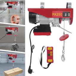 550W 250kg Electric Hoist Lifting Crane Cable Hoist Winch Lifting Capacity Wireless Remote Control for Home & Industrial Use