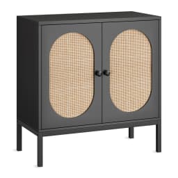 Buffet Cabinet, Rattan Storage Cabinet with Doors and Shelves, Accent Cabinet Sideboard, Wood Console Cabinet with Storage for R