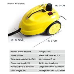 DIVEDEER Steam Cleaner 2000W Multifunctional High-Temperature Sterilization and Disinfection Car Interior Floor Kitchen