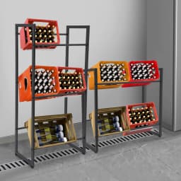 3-Tier/2-Tier Drink Crate Rack Food Organizer Beverage Box Holder for Storing Beverages and Food