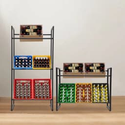 3-Tier/2-Tier Drink Crate Rack Food Organizer Beverage Box Holder for Storing Beverages and Food