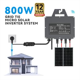 800W IP67 Solar Grid Tie Inverter 26-60V DC 230V AC Built-in WiFi for Domestic PV Grid on Micro Converter Warranty for 12 Years