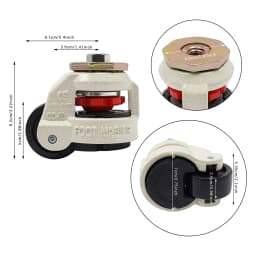 4Pcs Durable Retractable Leveling Casters Wheel W/ 360 Degree Swivel Heavy Duty Industrial Machine Swivel Caster