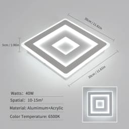 White LED Modern Square Ceiling Lamp,42W Acrylic LED Ceiling Light for Bedroom,Living Room,Hallway,Bathroom ,Kitchen
