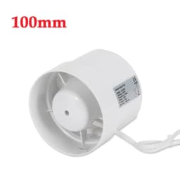 100mm ABS Plastic Pipe Fan Pipe Insertion Exhaust Fan Quiet 2400 Rpm For Air Extraction In Offices Toilets Kitchen Bathroom