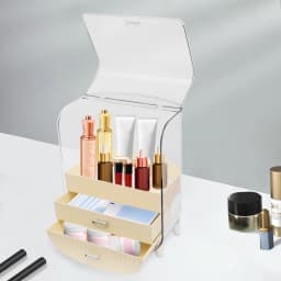 Rust-Resistant Large Makeup Organizer Cosmetics Skincare Organizers with Lid and Drawers for Dressing Table/Bedroom/Bathroom