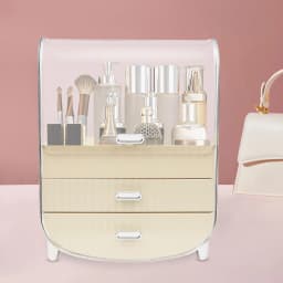 Rust-Resistant Large Makeup Organizer Cosmetics Skincare Organizers with Lid and Drawers for Dressing Table/Bedroom/Bathroom