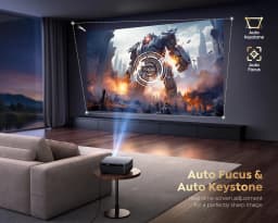 FHD 1080P Projector Bluetooth WiFi Projector Netflix Officially & AI Auto Focus 1500 ANSI 38000 lumens Auto-focus 4K Support