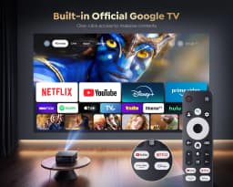 FHD 1080P Projector Bluetooth WiFi Projector Netflix Officially & AI Auto Focus 1500 ANSI 38000 lumens Auto-focus 4K Support