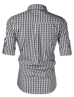 Traditional Plaid Shirt, Slim Fit Mens Checked Shirt, Casual Shirt, Long Sleeve Shirt, Embroidered Cotton