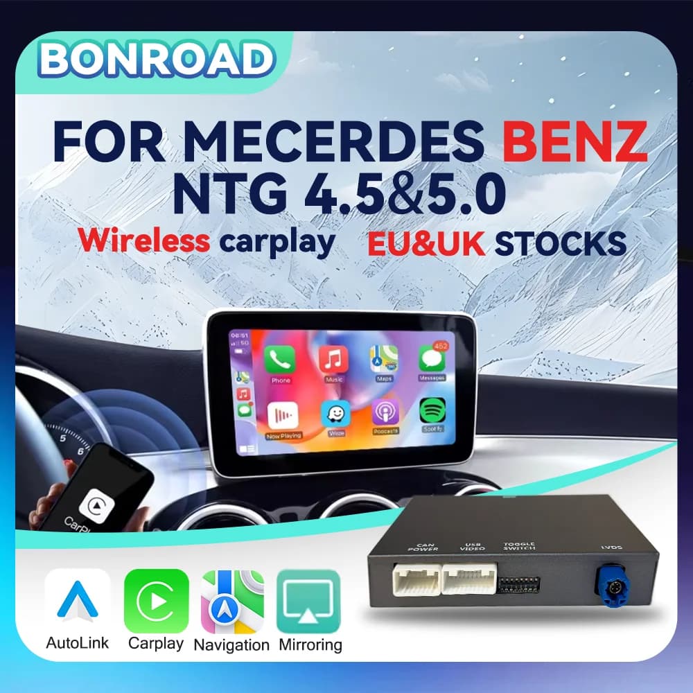 Wireless CarPlay Adapter Android Auto Module For Benz For C GLC W205 A CLA GLA B E GLE CLS NTG 4.5&NTG5.0 With Bluetooth