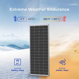 Renogy Solar Panel 200W, 12 V Monocrystalline Solar Panel PV Panel Off Grid Solar Power for Motorhome, Shed