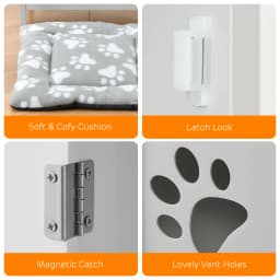 Bedside Table Cat House Cat Litter Box Enclosure with Soft Mat, Side Table Pet House with Door Pet Crate Cat House