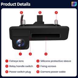 AHD720P Trunk Handle Camera For Skoda Octavia A5 A7 Roomster Fabia Yeti Superb 2011-2014 Reverse Backup Parking Camera