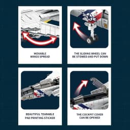 1443PCS Military Tomcat F14 Jet Fighter Building Blocks Carrier Based Aircraft Model Bricks Collection Holiday Gift For Men Boys