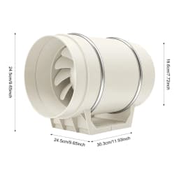 HF-200 Tubular Fan 220V 130W Plastic White All Copper Motor Low Noise Moisture-proof Radiator Fan Ventilator