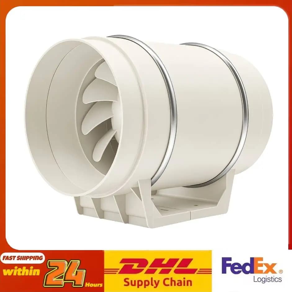 HF-200 Tubular Fan 220V 130W Plastic White All Copper Motor Low Noise Moisture-proof Radiator Fan Ventilator