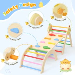 7-in-1 Toddler Climbing Frame Playground Indoor Play Gym For Kids Training Baby Wooden Slide