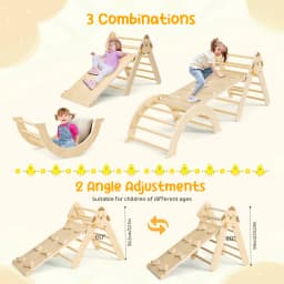 7-in-1 Toddler Climbing Frame Playground Indoor Play Gym For Kids Training Baby Wooden Slide