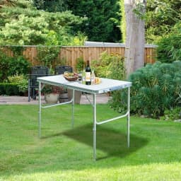 3FT/90cm Folding Table Lightweight Portable Camping Table, Non-Slip Rubber Feet, Premium Quality Steel Aluminium Foldable Table