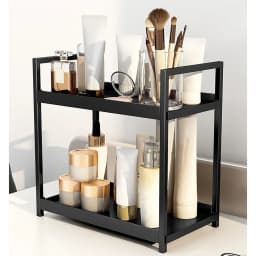 2 Tier Kitchen Counter Shelf Bathroom Countertop Organizer, Countertop Storage Shelf for Living Room Bedroom Dressing Table