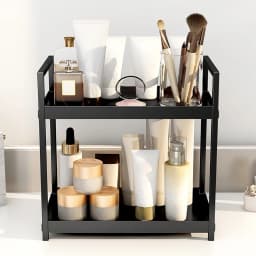 2 Tier Kitchen Counter Shelf Bathroom Countertop Organizer, Countertop Storage Shelf for Living Room Bedroom Dressing Table