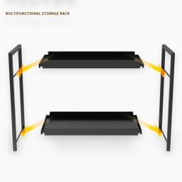 2 Tier Kitchen Counter Shelf Bathroom Countertop Organizer, Countertop Storage Shelf for Living Room Bedroom Dressing Table