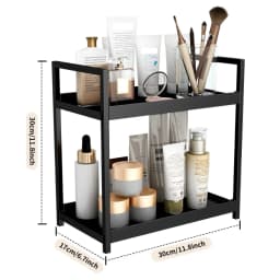 2 Tier Kitchen Counter Shelf Bathroom Countertop Organizer, Countertop Storage Shelf for Living Room Bedroom Dressing Table