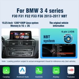 AUTOTOP 10.25" 1920*720 Wireless Carplay Multimedia for BMW F30 F31 F32 F33 F34 F35 F20 F21 F22 NBT Android Auto Car Radio GPS