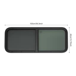 900x300mm/1000x400mm Tempered Glass Sliding RV Window Caravan Side Window Camper Vent Push-Pull Window Mosquito Net Shade Window