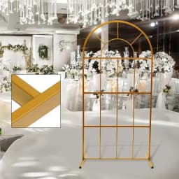 2Pcs 1M Outdoor Wedding Arch Gold Stand Backdrop Iron Birthday Party Props DIY Decor Garden Lawn Round Balloons Rack