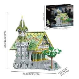 European Elf City Building Blocks Set Nine-in-one Giant Palace Models Bricks Desktop Decoration Diy Toys For Kids Holiday Gifts