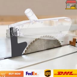 10/12 inches R-Shaped Table Saw Protective Cover with Graduation Knife | PC & Iron Integrated Molding Design for ≤30cm Saws
